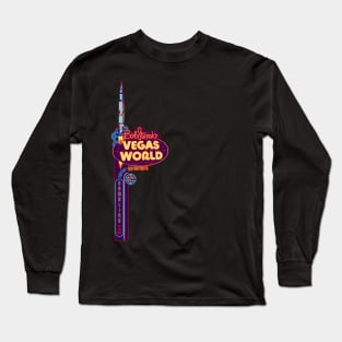 Vintage Vegas World Hotel and Casino Sign Las Vegas Long Sleeve T-Shirt